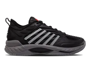 K-Swiss Men's Hypercourt Supreme 2 Black Steel Gray Firey Red Shoes
