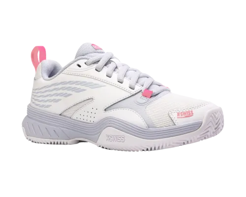 K-Swiss Women's Speedex Padel White Arctic Ice Neon Pink Shoes