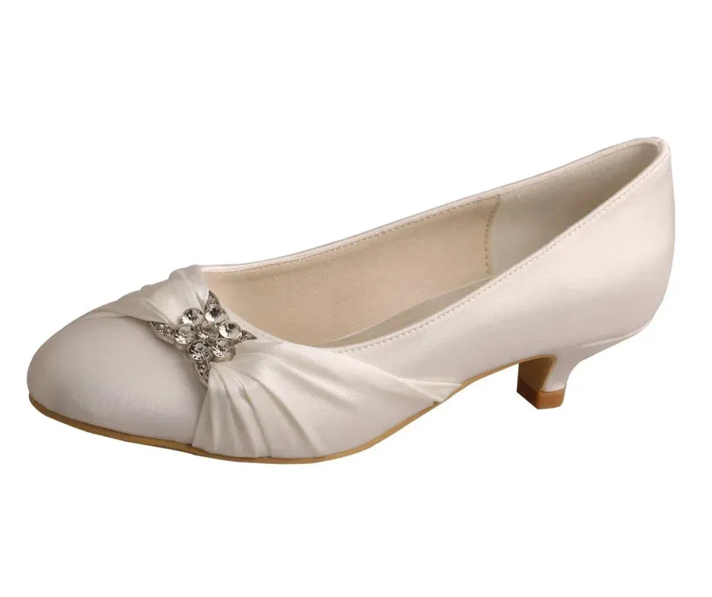 Kitten Heels - 4cm Heel Satin Bridal Shoes