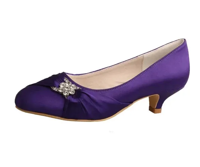 Kitten Heels - 4cm Heel Satin Bridal Shoes