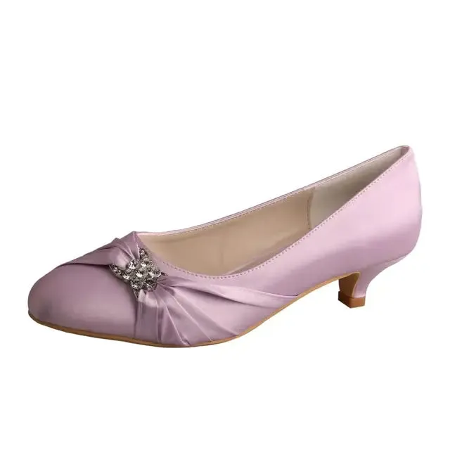 Kitten Heels - 4cm Heel Satin Bridal Shoes