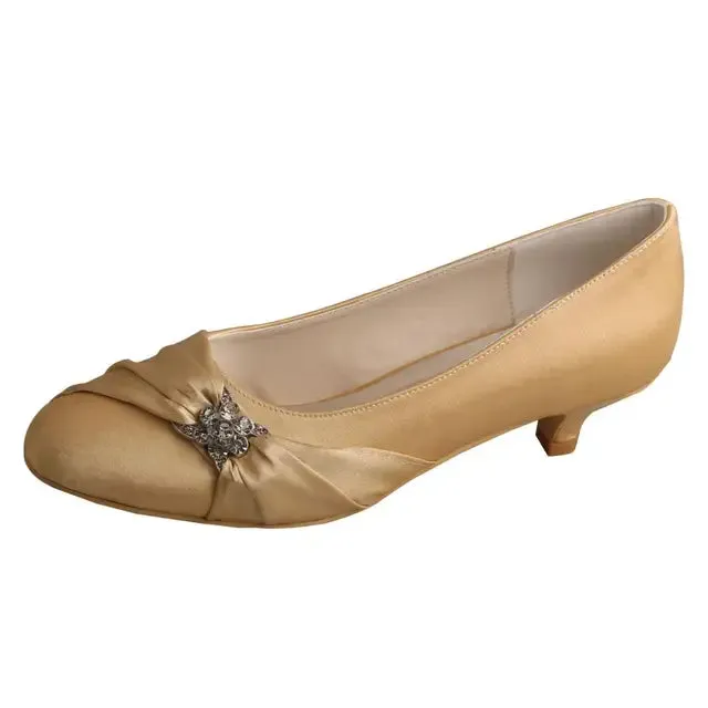 Kitten Heels - 4cm Heel Satin Bridal Shoes