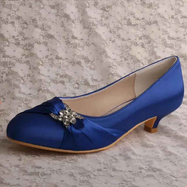 Kitten Heels - 4cm Heel Satin Bridal Shoes