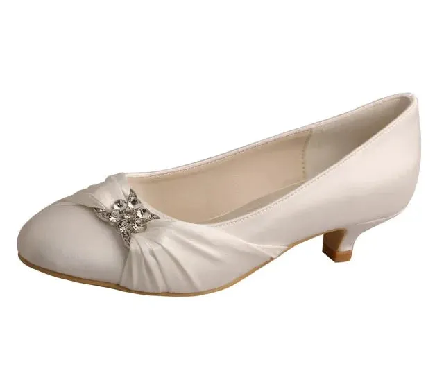 Kitten Heels - 4cm Heel Satin Bridal Shoes