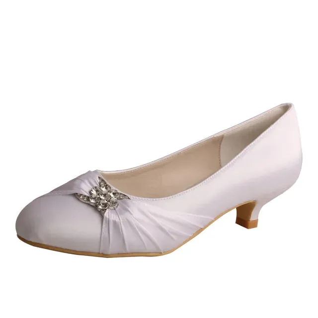 Kitten Heels - 4cm Heel Satin Bridal Shoes
