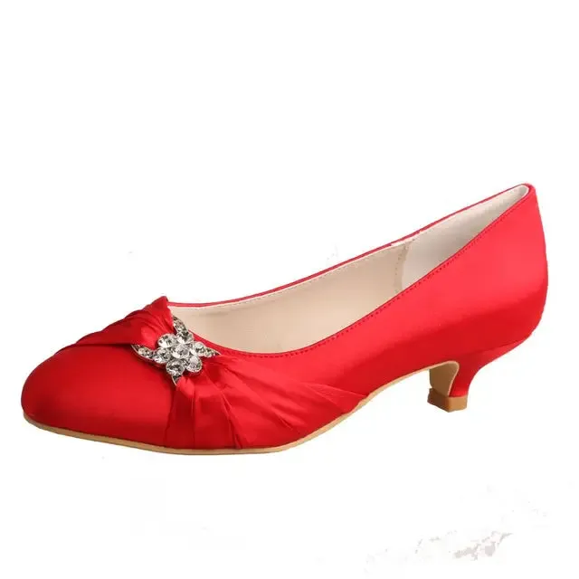 Kitten Heels - 4cm Heel Satin Bridal Shoes