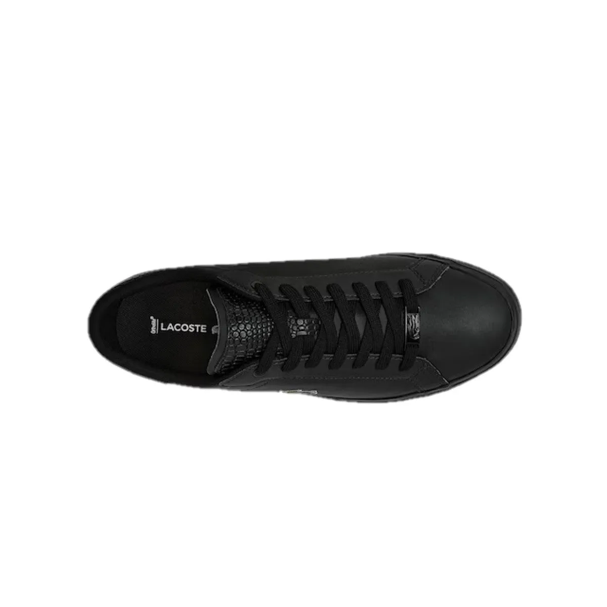 LACOSTE 7-41SMA003002H POWERCOURT MN'S (Medium) Black/Black Leather Lifestyle Shoes