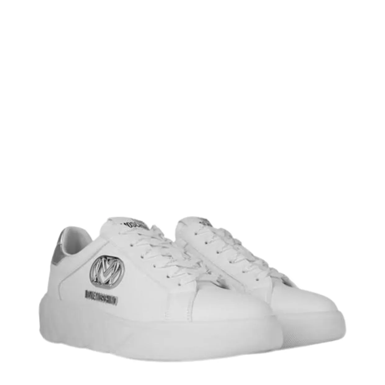 Love Moschino Logo Plaque White Trainers