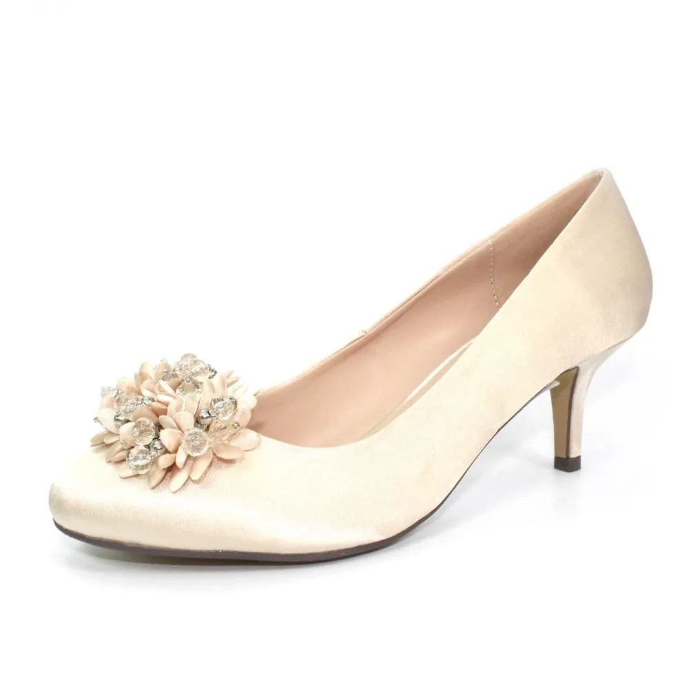 Lunar Blossom Champagne Dress Shoes