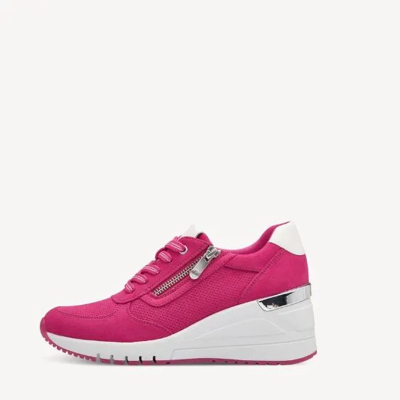 Marco Tozzi Fuchsia Pink Wedge Trainer