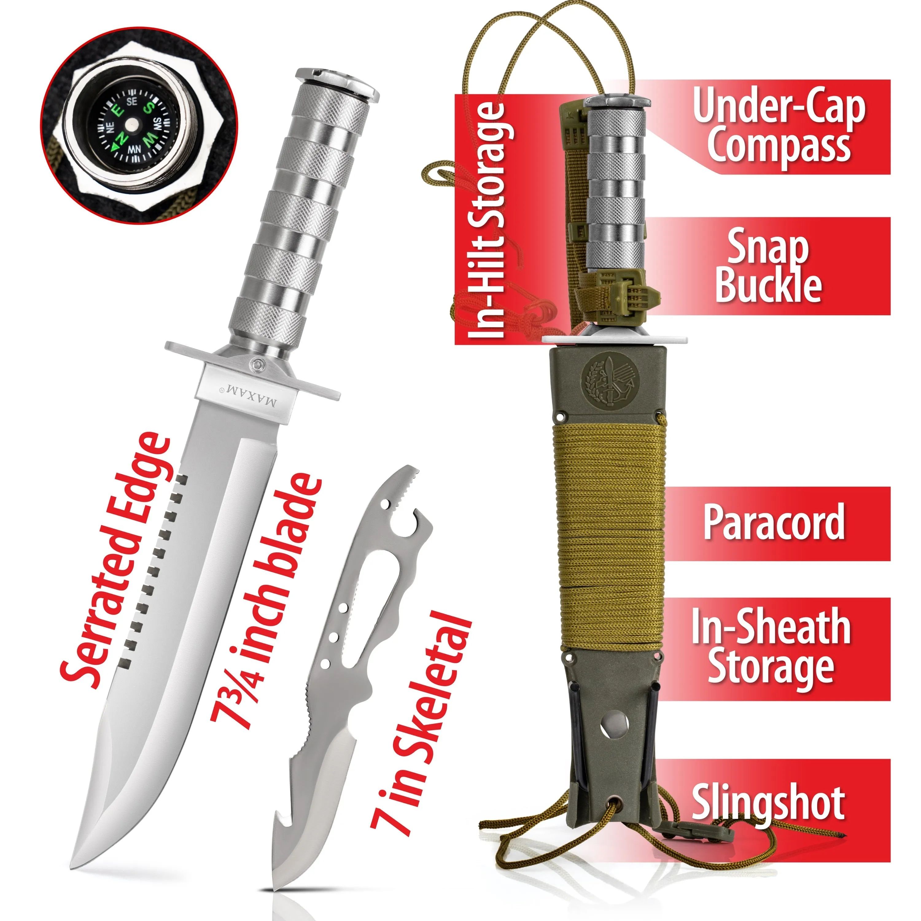 Maxam 12-Piece Survival Knife Set