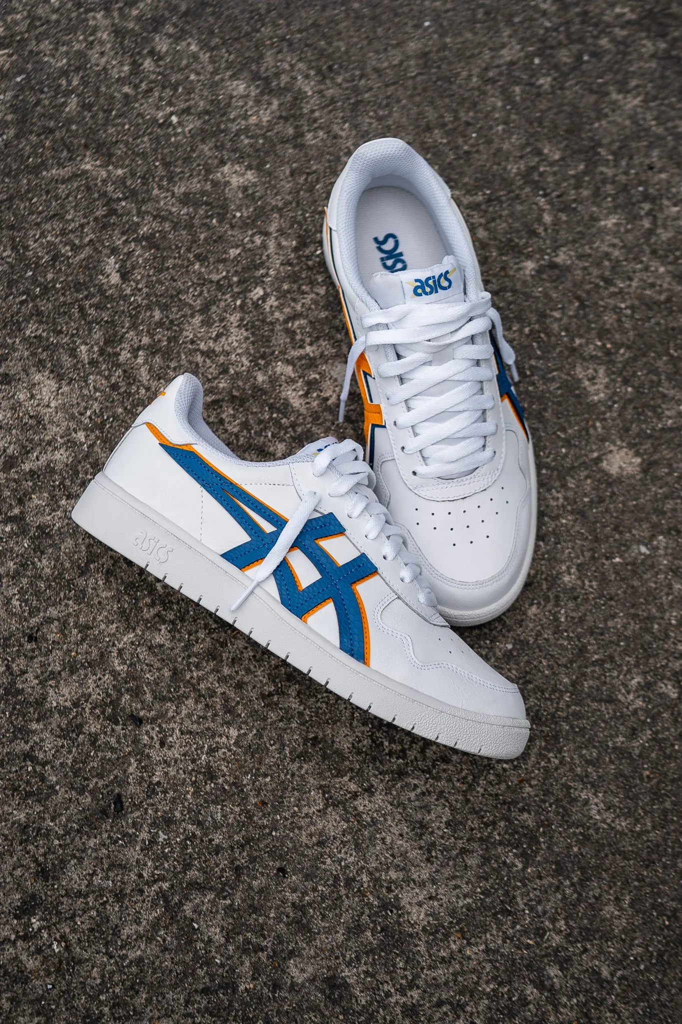 Mens Asics Japan S (White/Lake Drive/Citrus)