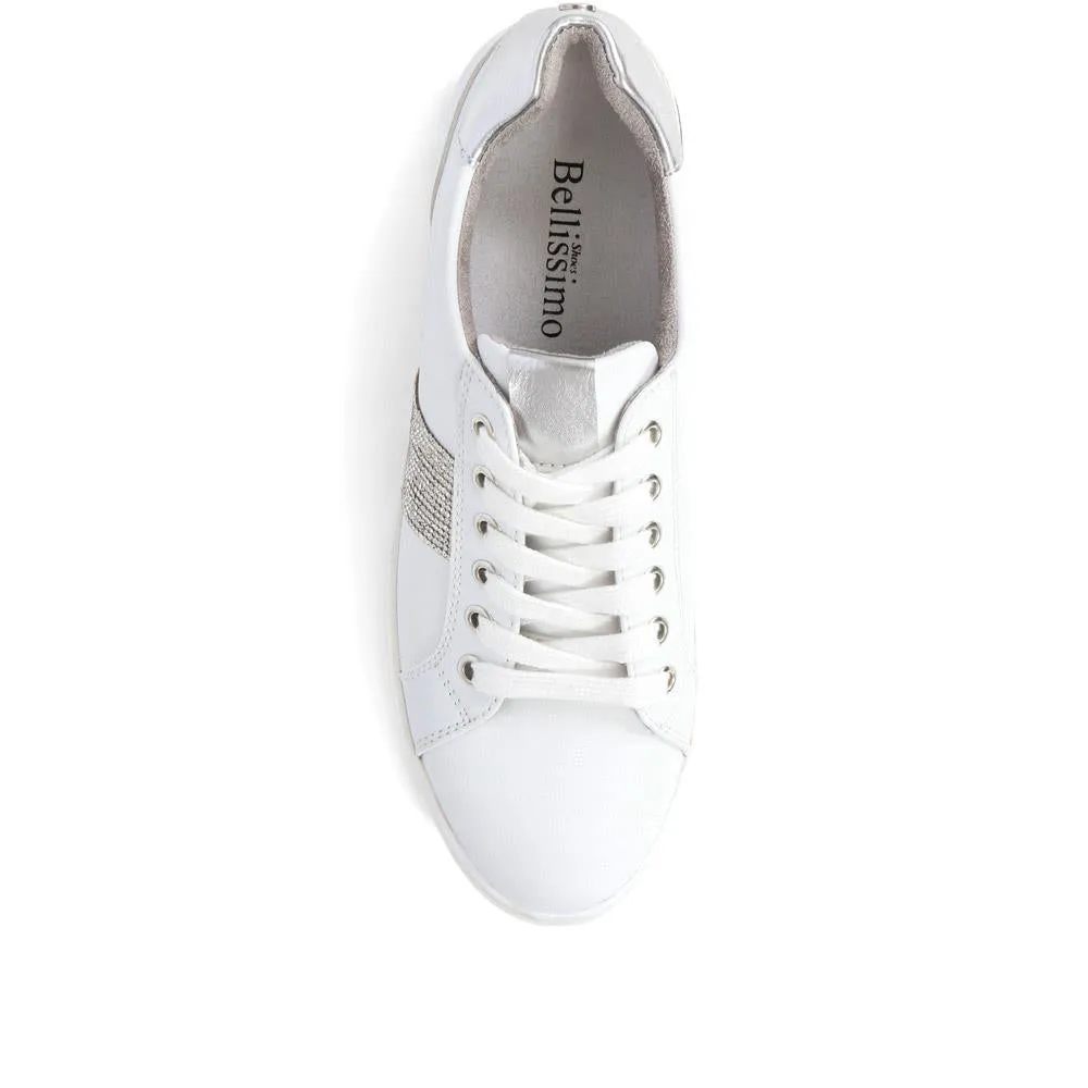 Metallic Accent Lace Up Trainers - BELWBINS39027 / 325 056
