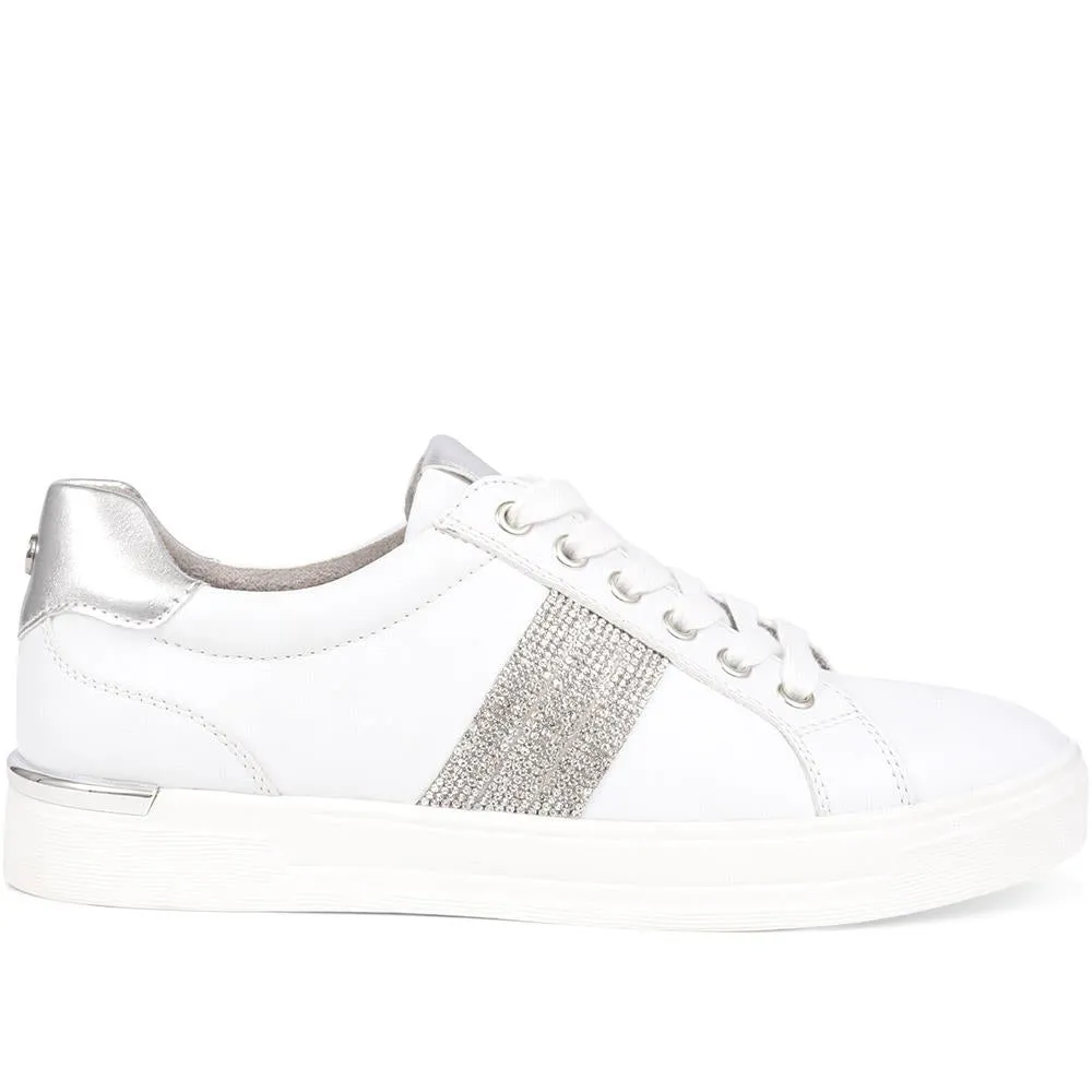 Metallic Accent Lace Up Trainers - BELWBINS39027 / 325 056