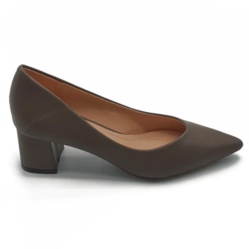 Mid Block Heels Pointed Court Shoes