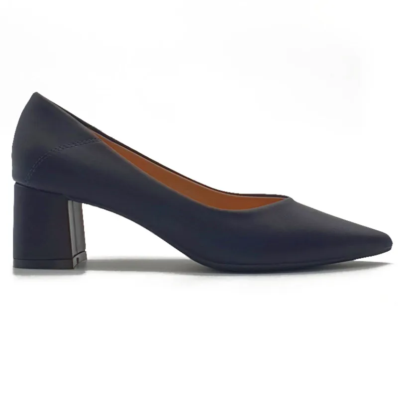 Mid Block Heels Pointed Court Shoes