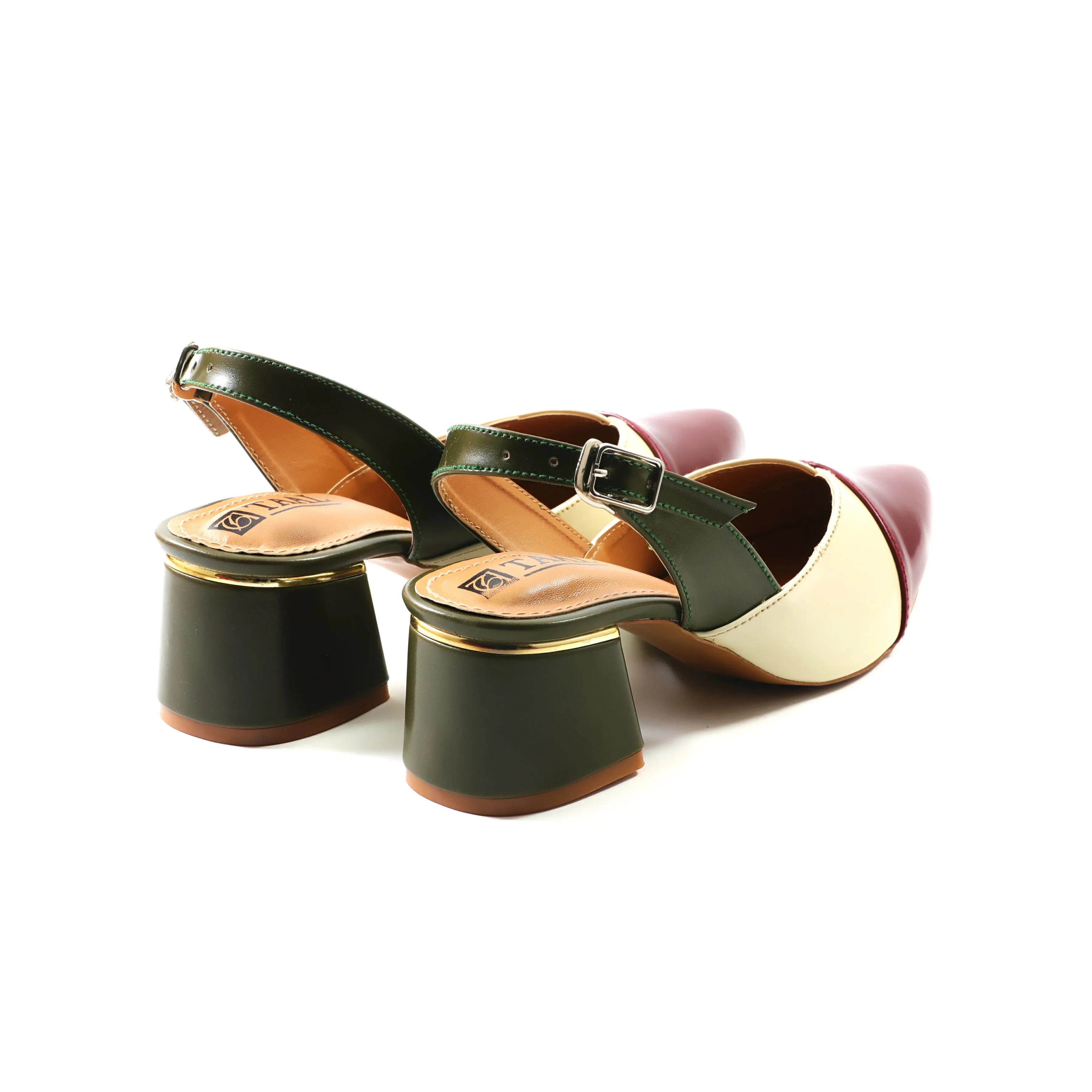 Milardo Maroon Slingback women pumps
