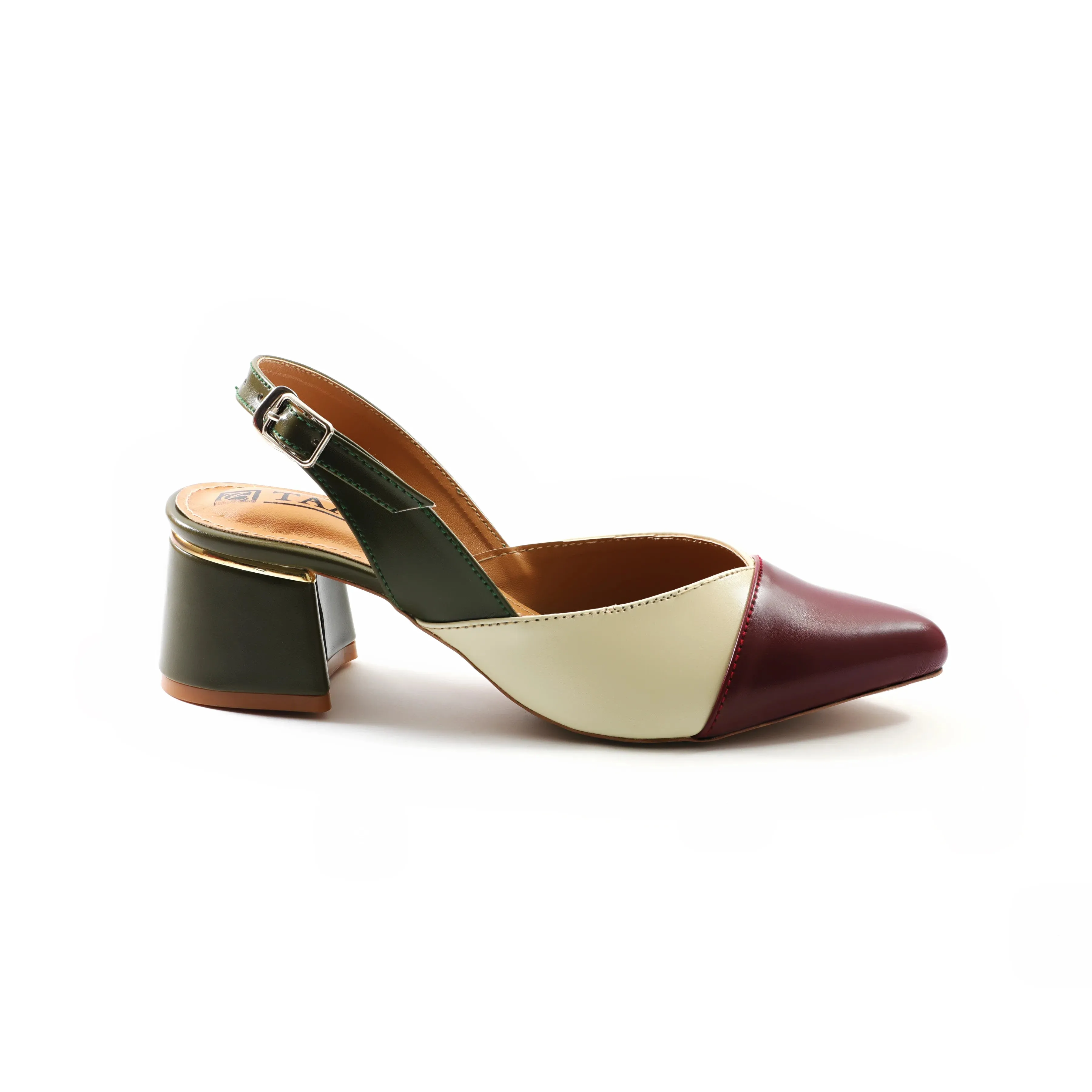 Milardo Maroon Slingback women pumps