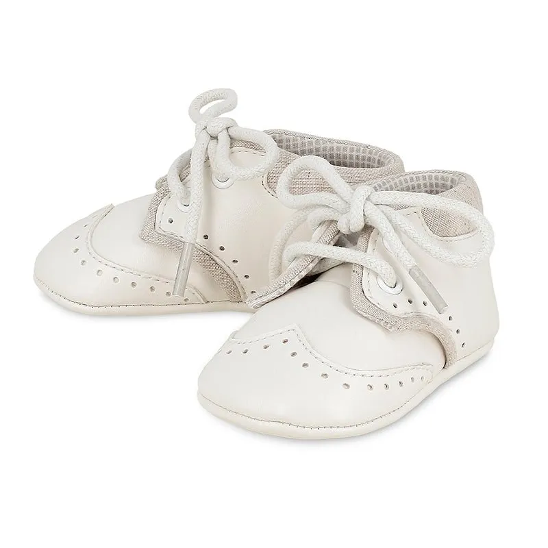 Newborn Boy Ivory Pre-Walker Shoes