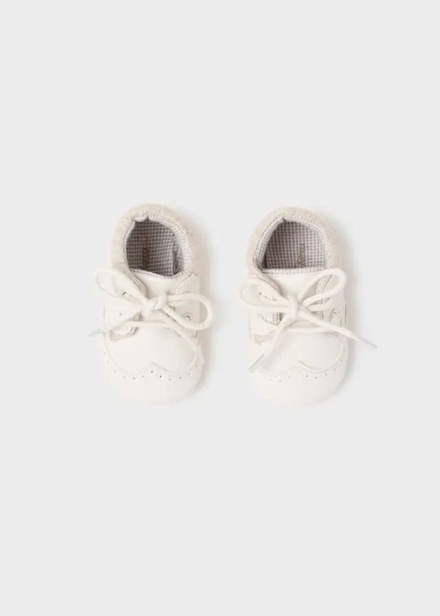 Newborn Boy Ivory Pre-Walker Shoes