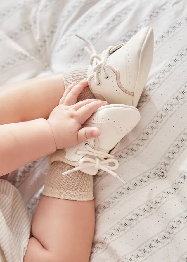 Newborn Boy Ivory Pre-Walker Shoes