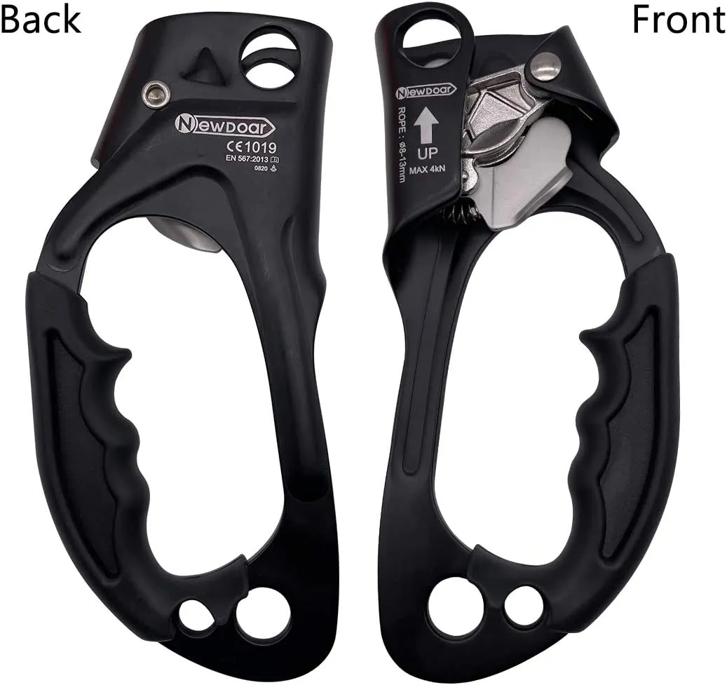NewDoar UIAA & CE Certified Right Hand Ascender for 8~12MM Rope - Pro Black