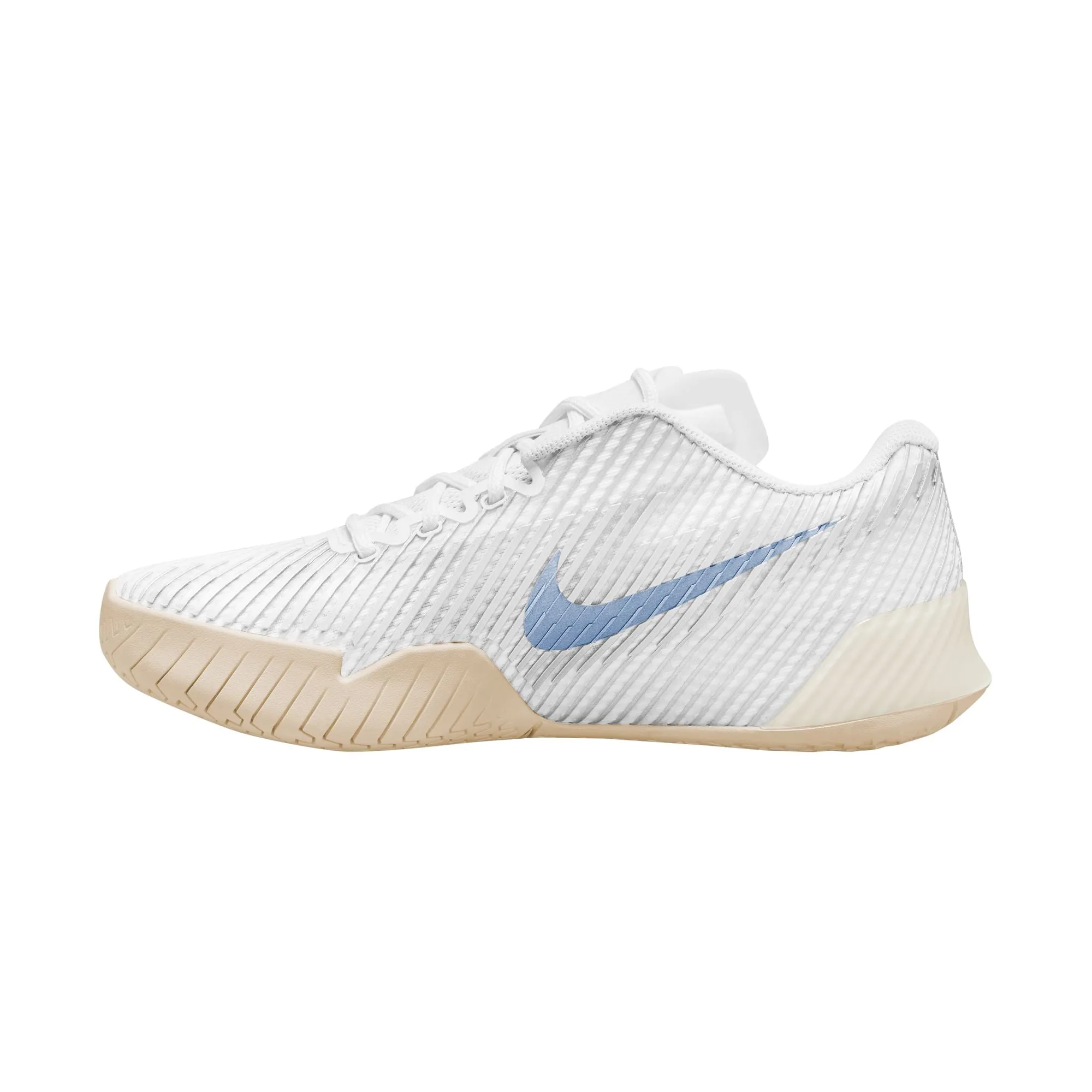 Nike Women's Court Air Zoom Vapor  11 Shoes in WHITE/LIGHT BLUE-SAIL-GUM LIGHT BROWN