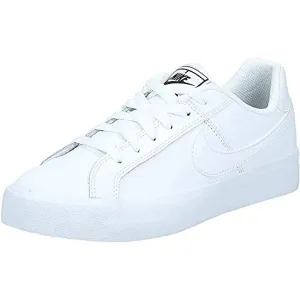 Nike Women's Court Royale AC Sneaker, White/White-Black, 7.5 Regular US