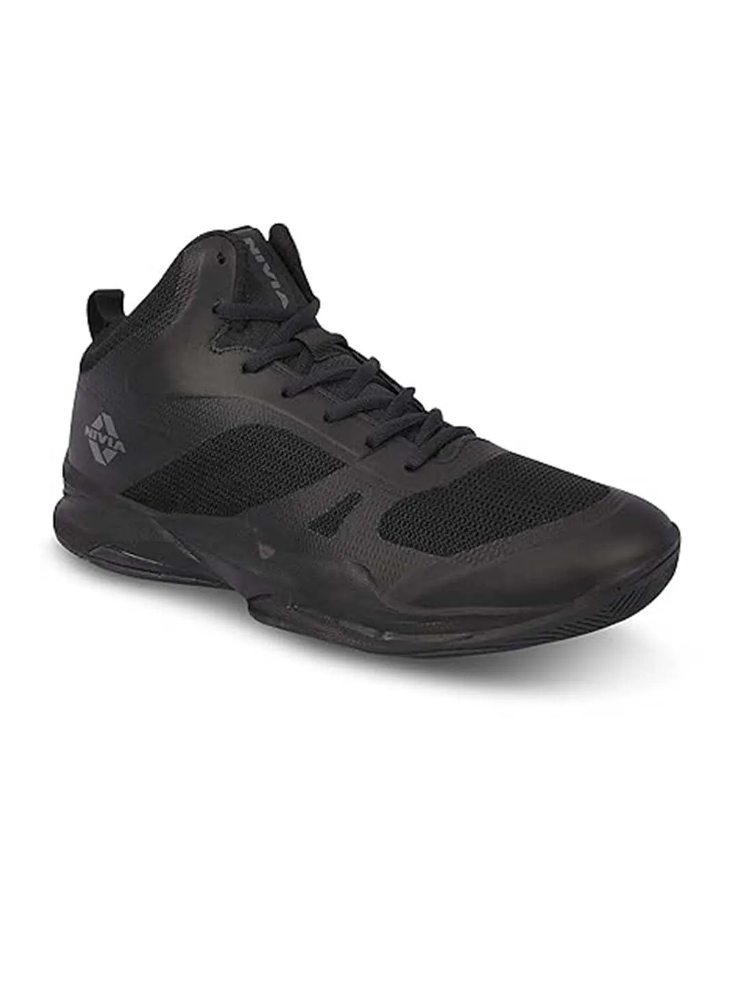 Nivia Combat 2.0 Basketball Shoes For Mens | Phylon, Rubber & Tpu Shank Sole With Spacer Mesh Covered With Tpu Film Upper | Basketball Court Indoor And Outdoor (Black)