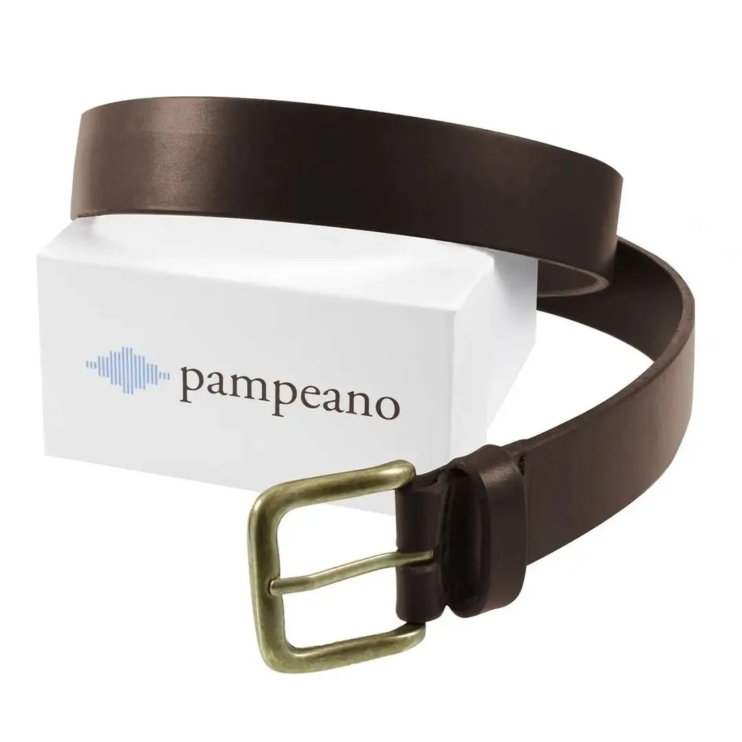 Papa Plain Brown Leather Belt by Pampeano