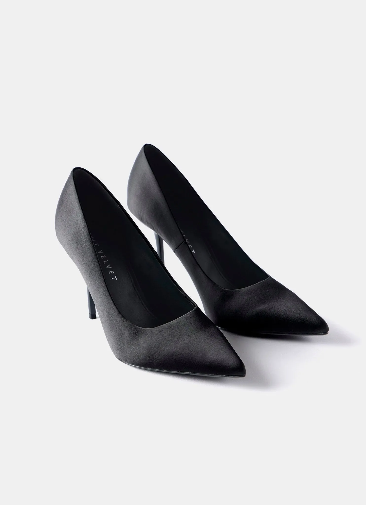 Pippa Black High Heel Court Shoes