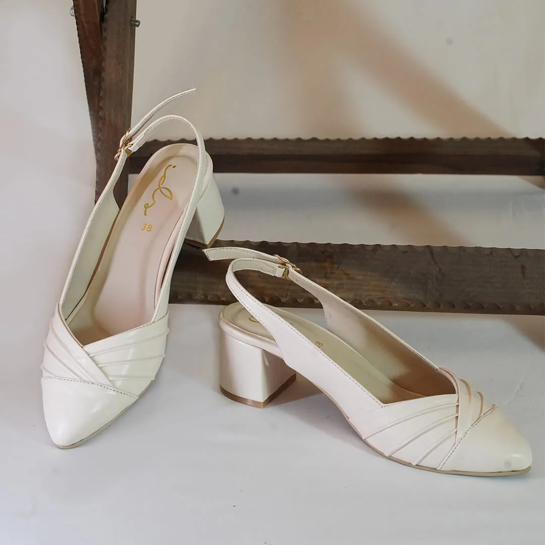 Pointed  Stripes Sling Back