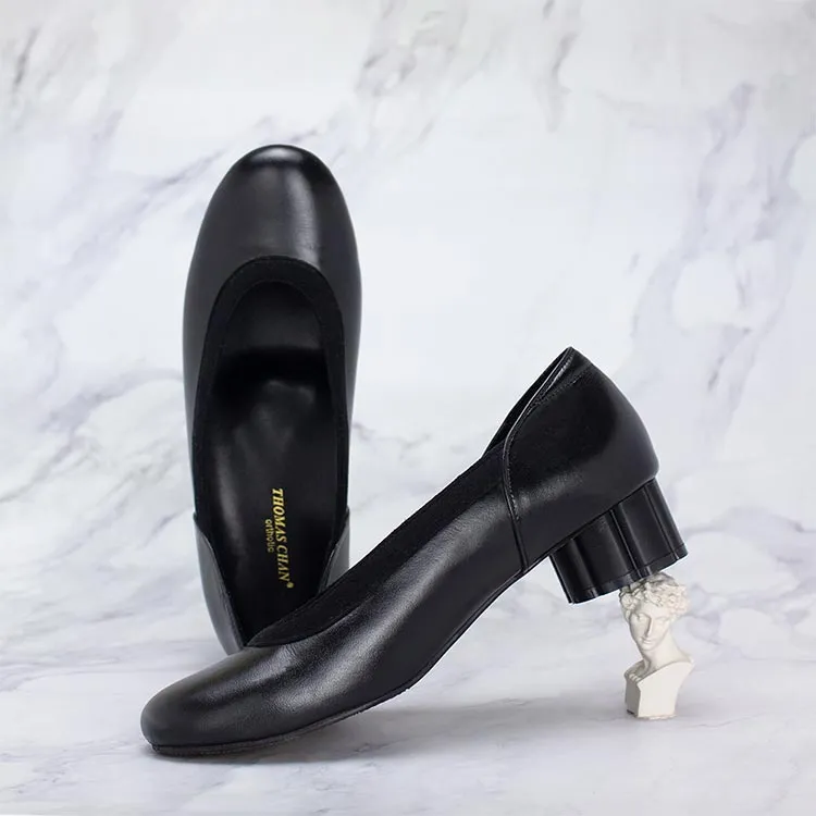 [Pre-Order] Suede Detail Low Heel Pumps 1.5"inch [Office Wear Series]