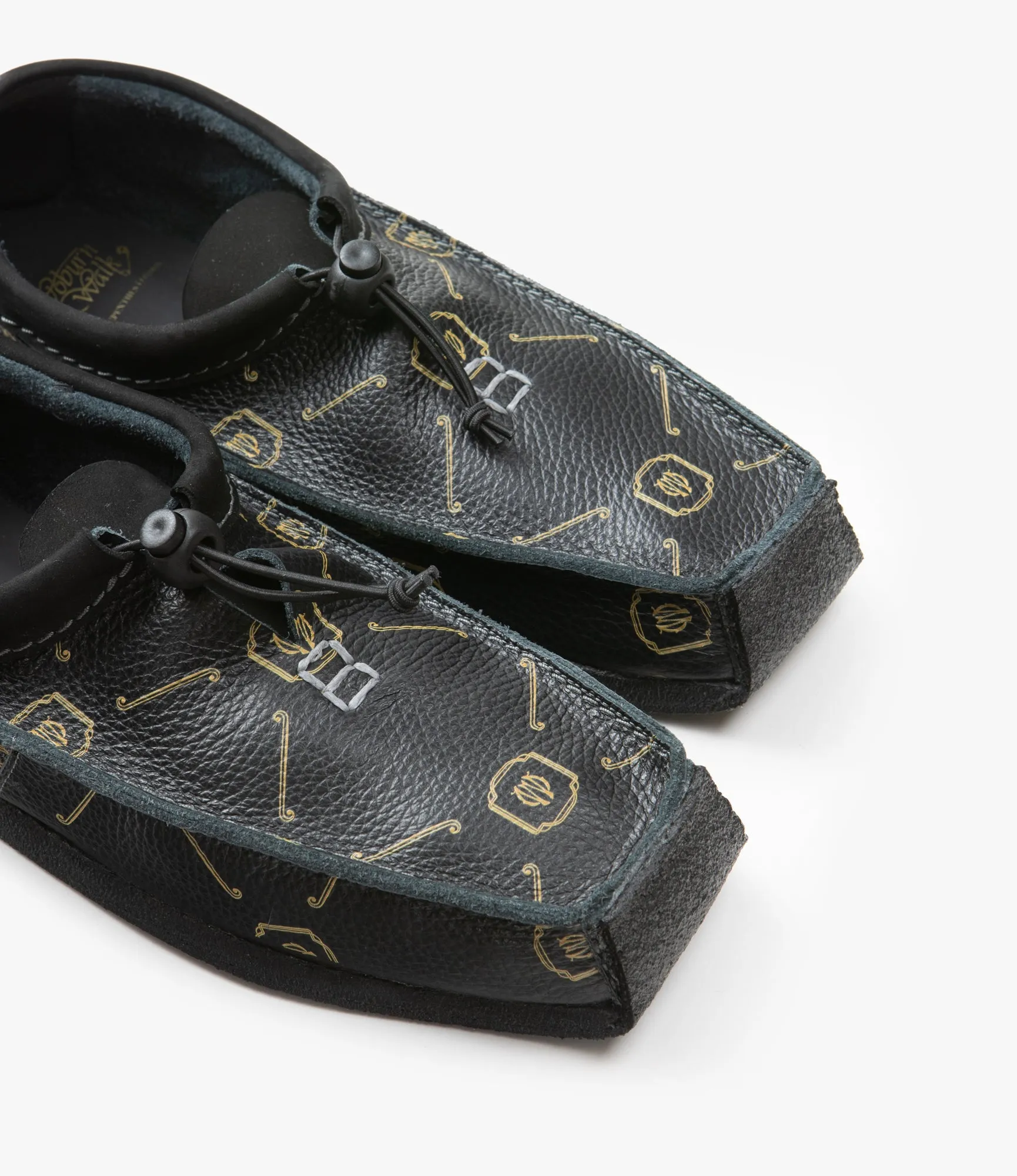 QR Moccasin Low / Monogram - Black / Brass