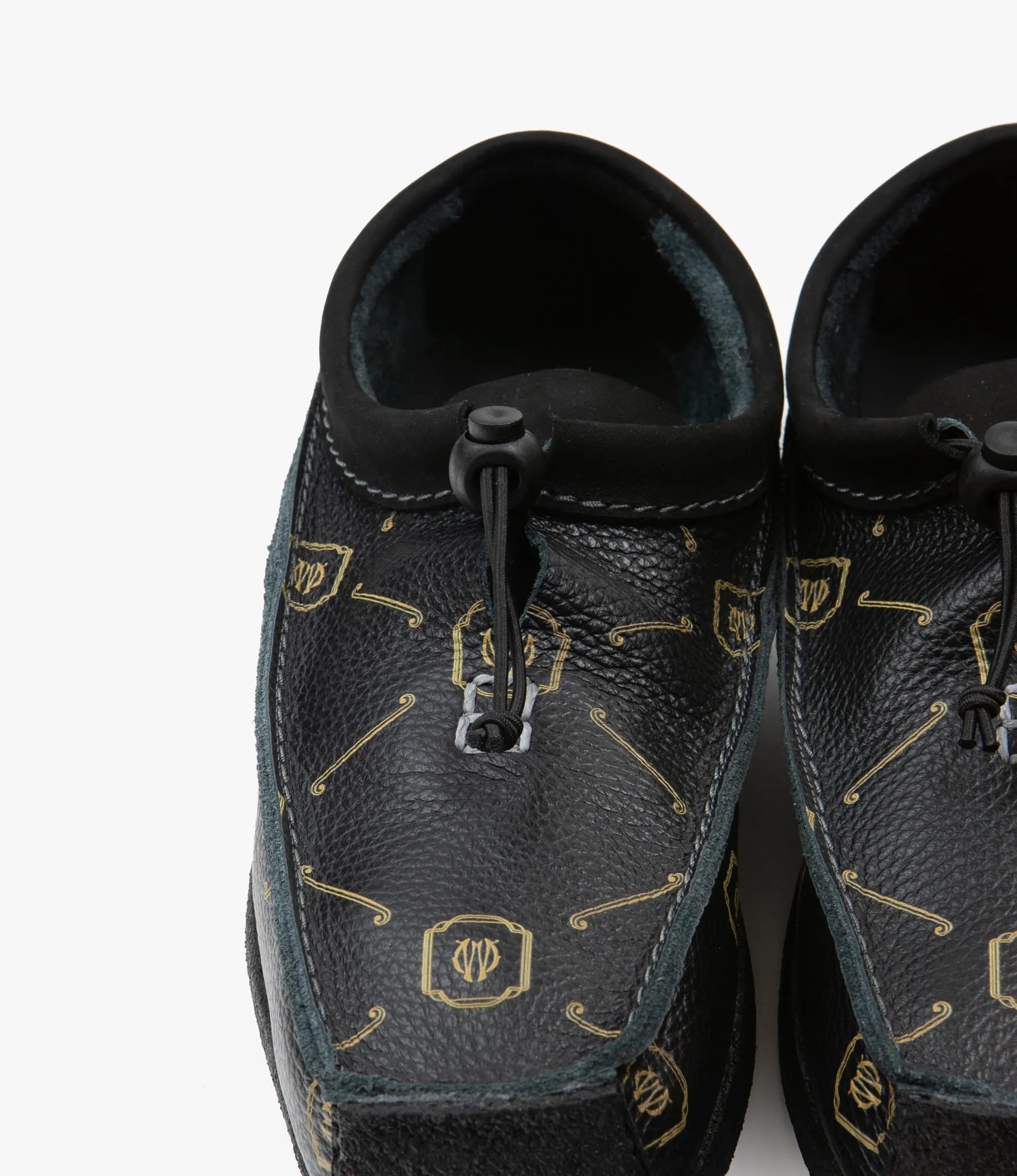QR Moccasin Low / Monogram - Black / Brass