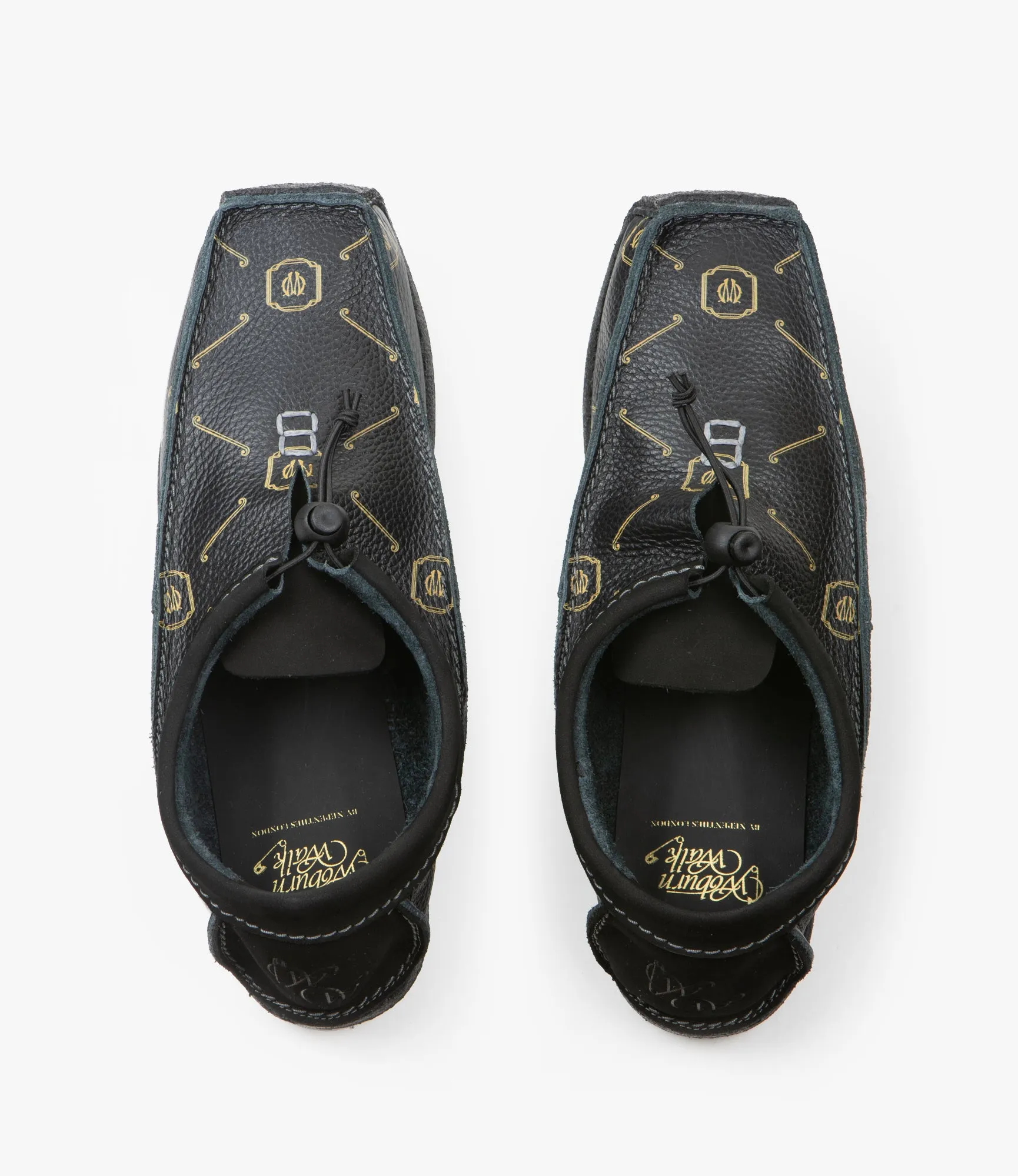 QR Moccasin Low / Monogram - Black / Brass