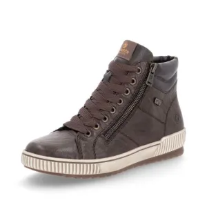 Remonte Dark Brown Leather High Top Trainer Shoe