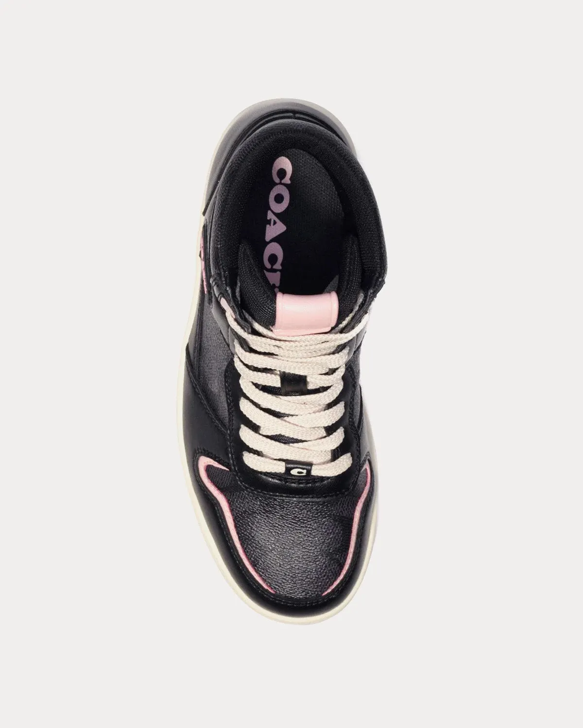 Retro Signature Canvas & Leather Black High Top Sneakers