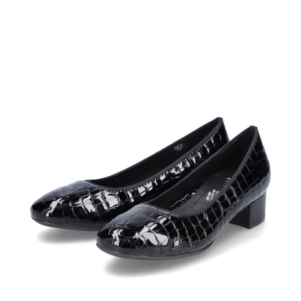 Rieker Court Shoe 49260-02 BLACK PAT