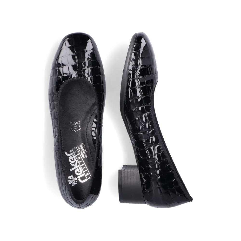 Rieker Court Shoe 49260-02 BLACK PAT