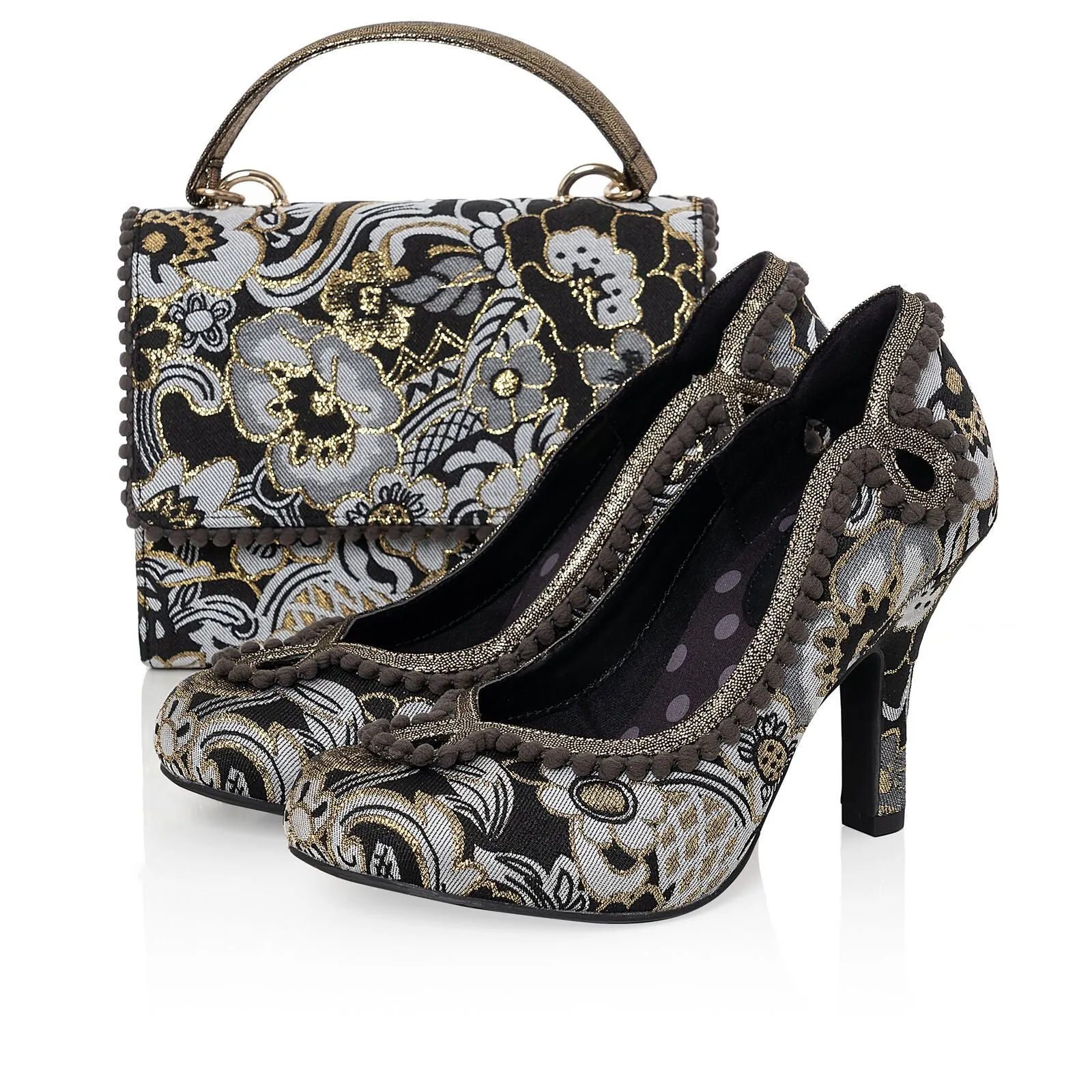 Ruby Shoo High heeled Court Shoe Miley BLACK/GOLD
