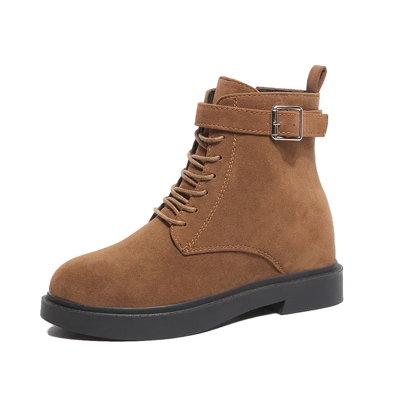 SH300 - Korean Suede Lace Up Boots