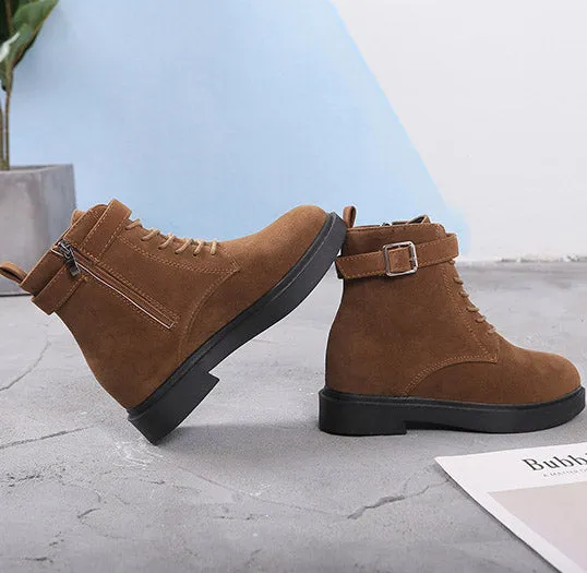 SH300 - Korean Suede Lace Up Boots