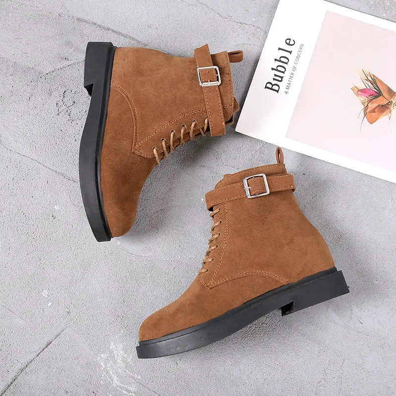 SH300 - Korean Suede Lace Up Boots
