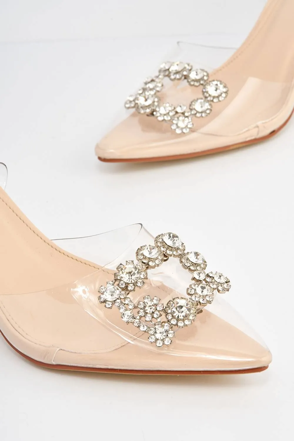 Shinna Slingback Spool Heel Court Shoes in Nude