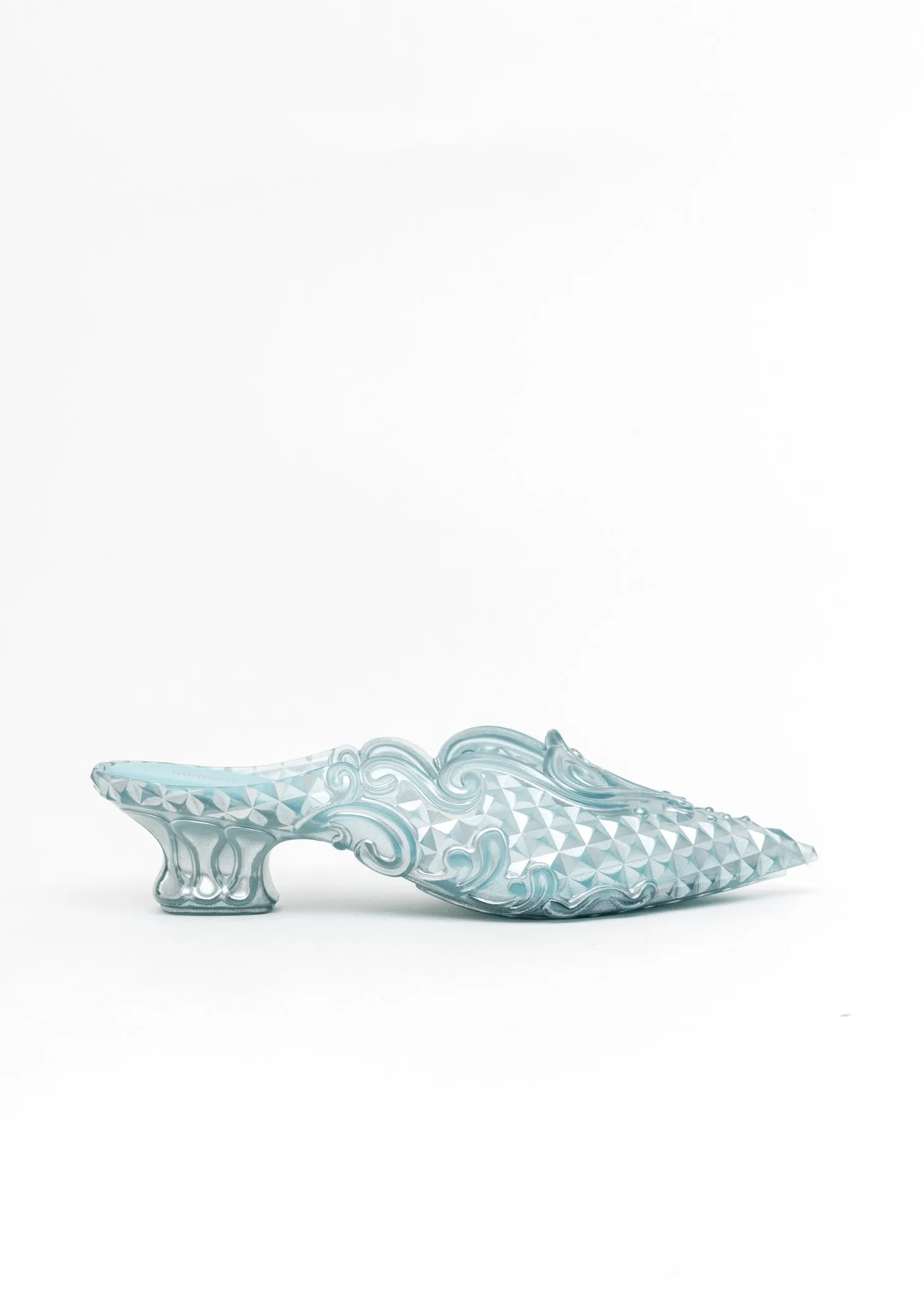 Silver And Blue Melissa Edition Jelly Point Mules