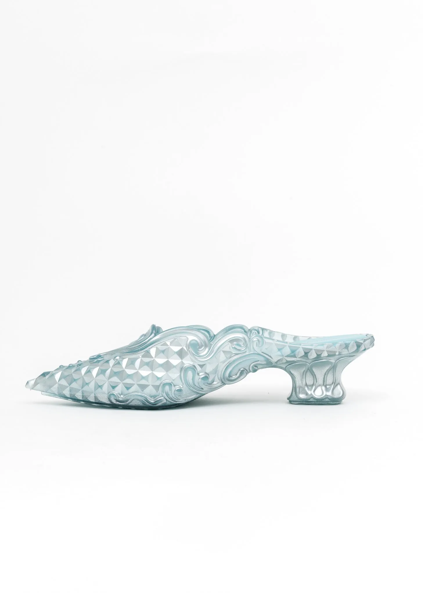 Silver And Blue Melissa Edition Jelly Point Mules