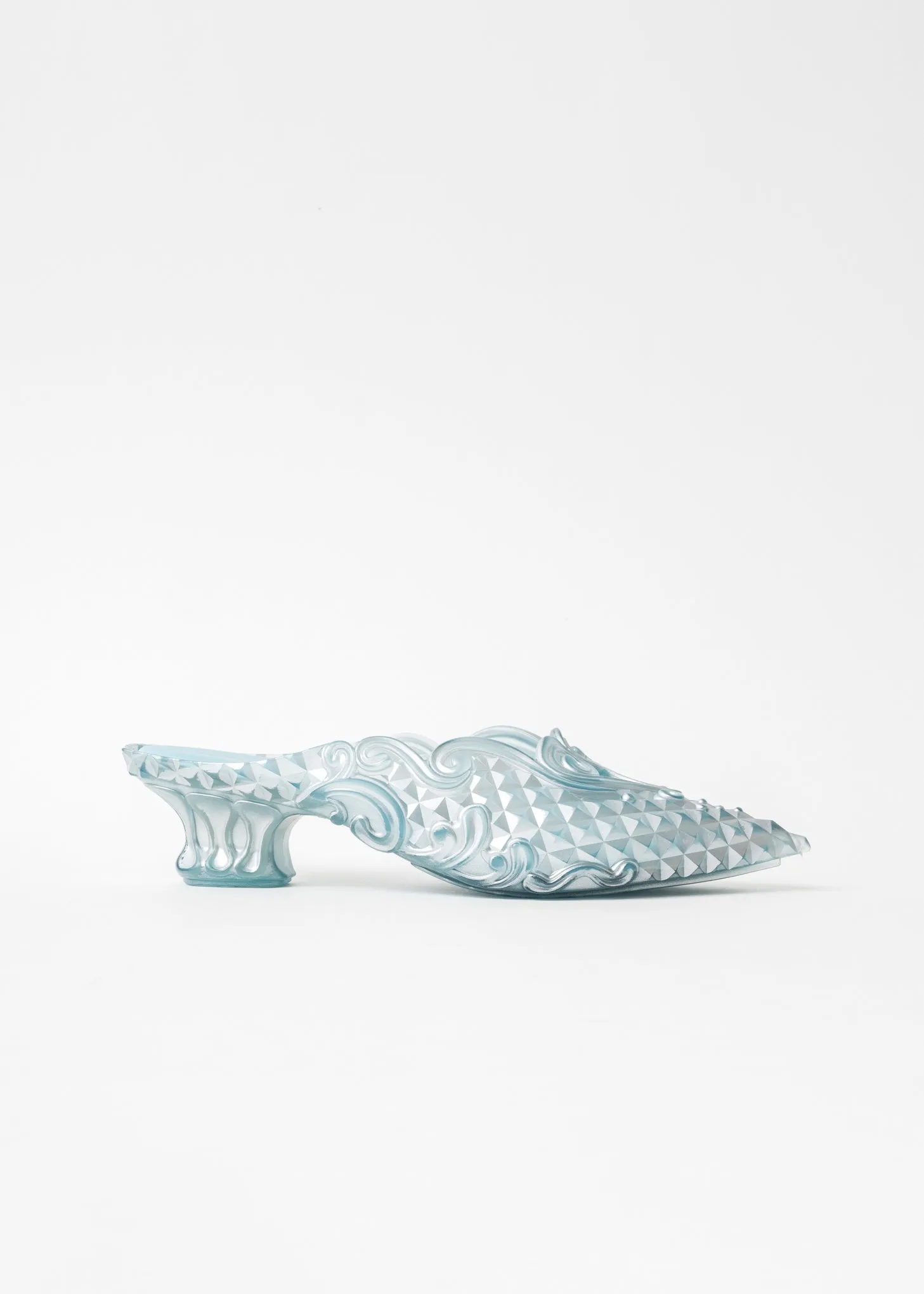 SILVER / BLUE MELISSA POINT MULE