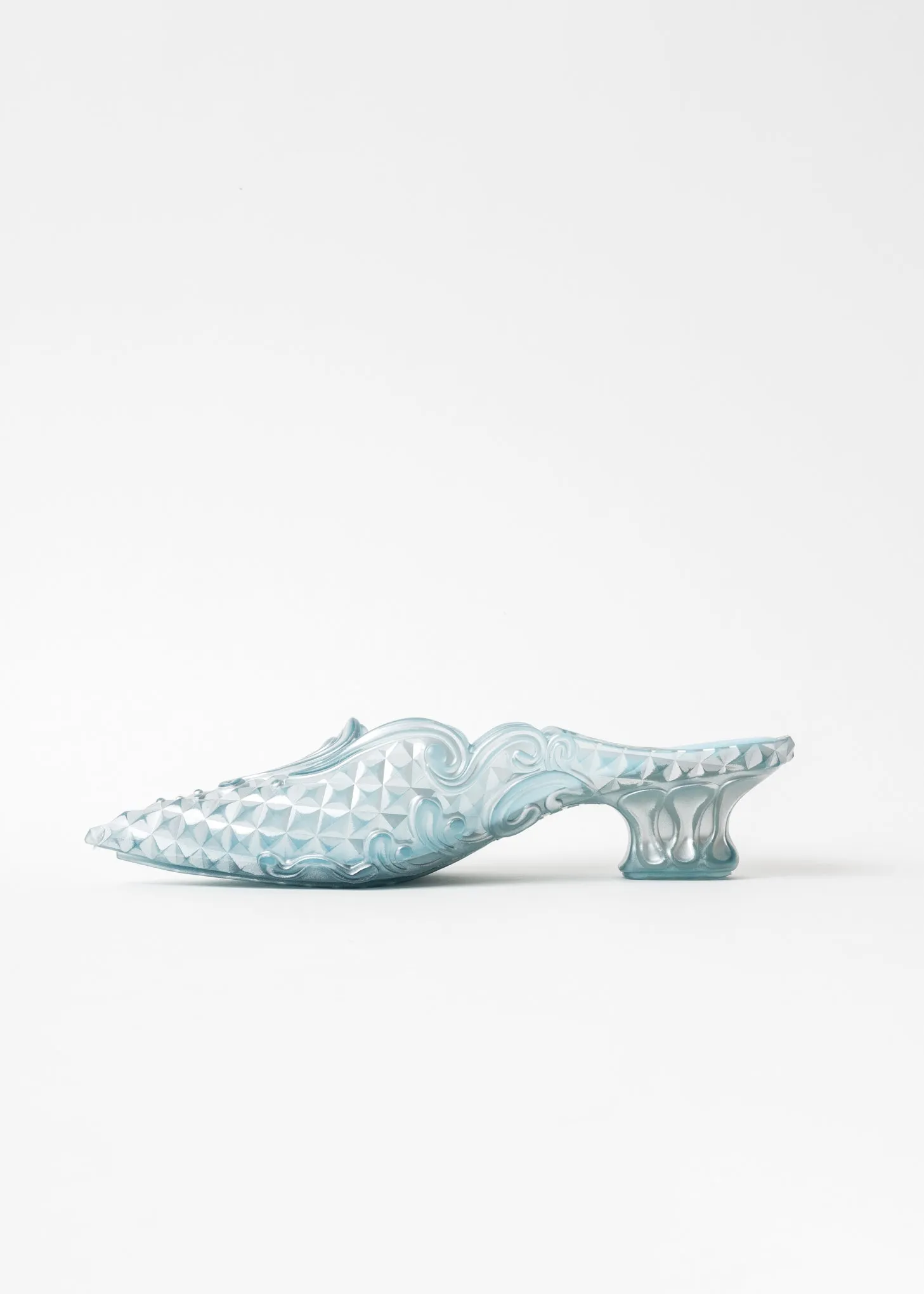 SILVER / BLUE MELISSA POINT MULE