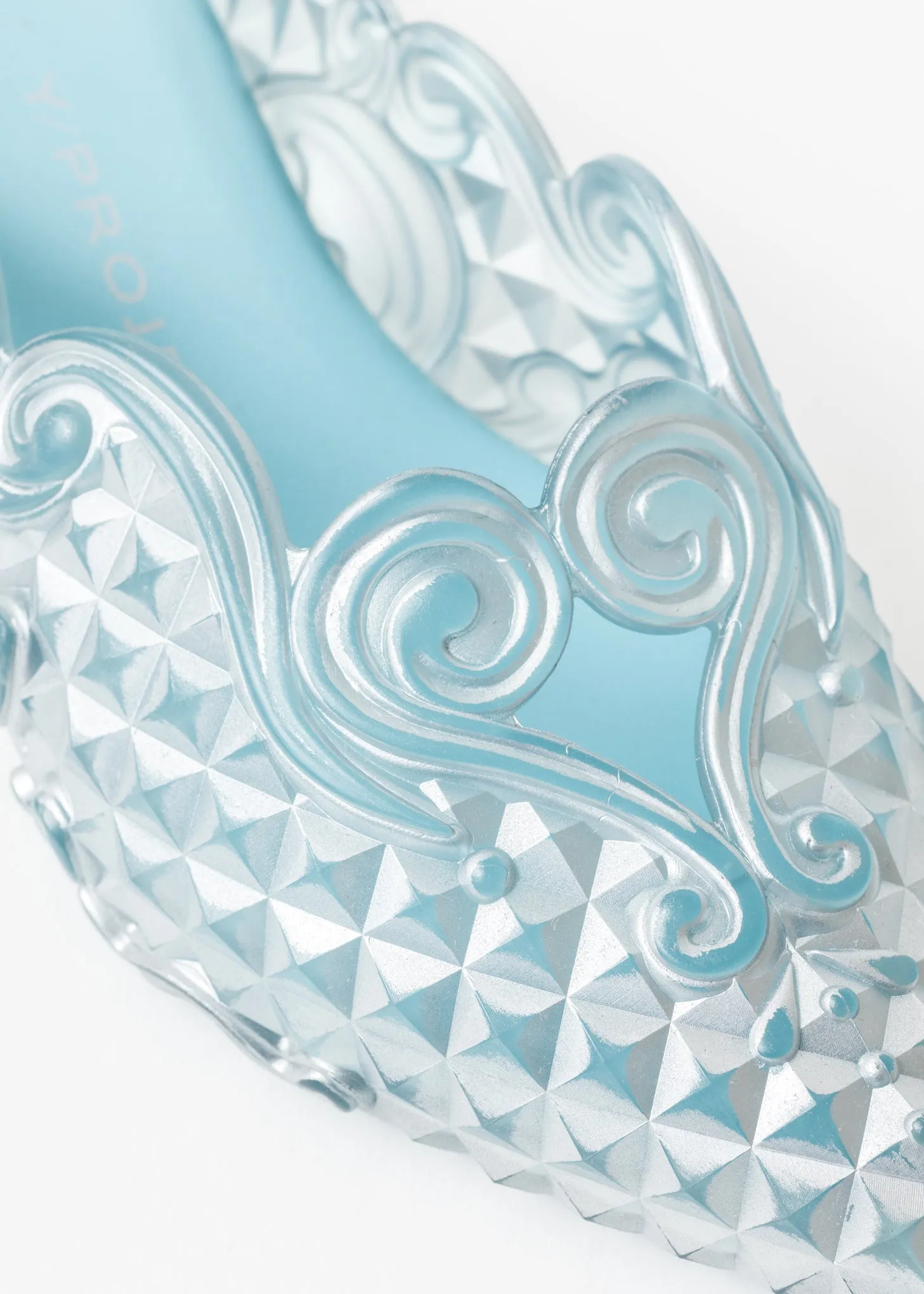 SILVER / BLUE MELISSA POINT MULE